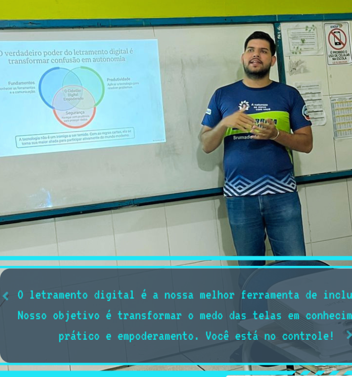 Imagem da palestra de letramento digital