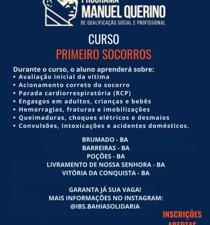 Curso de Primeiro Socorros — Inscrições Abertas